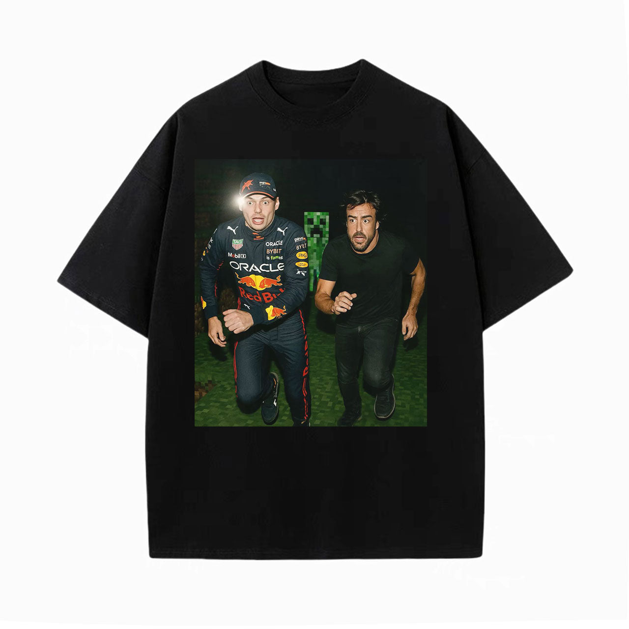 Max Verstappen & Fernando Alonso In Minecraft T-shirt/Sweatshirt/Hoodie