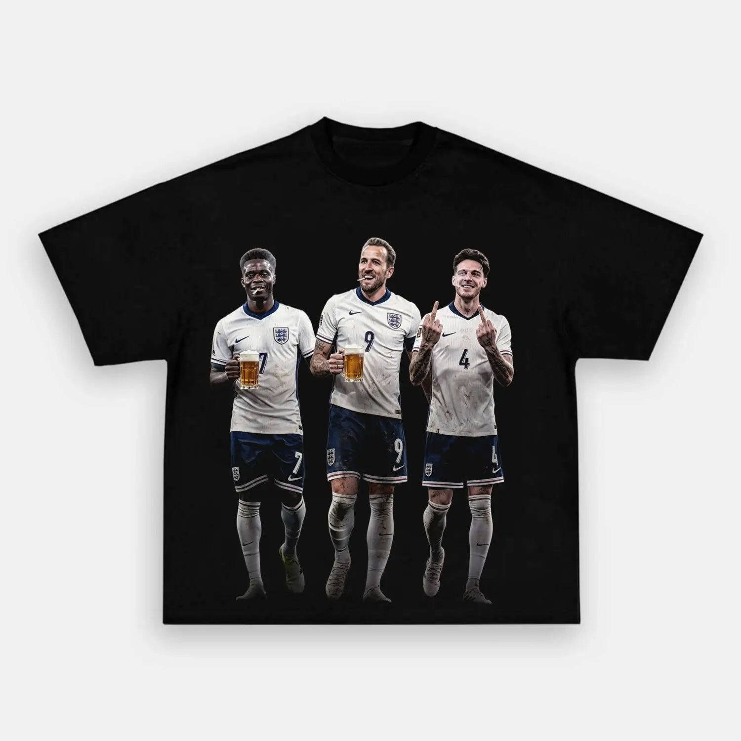 Bukayo Saka & Harry Kane & Declan Rice England Football Tee