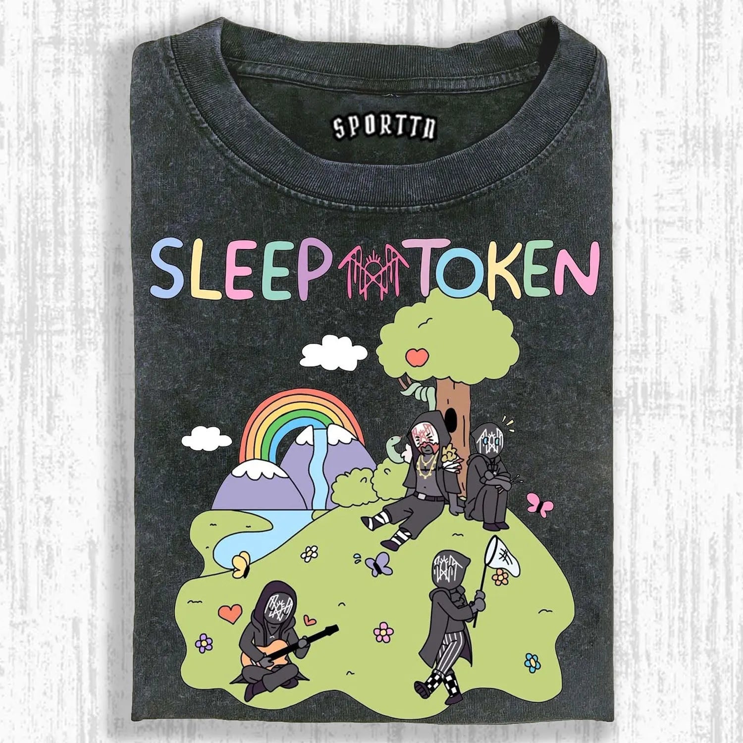 SLEEP TOKEN BAND - THEMED FUN CARTOON T-SHIRT