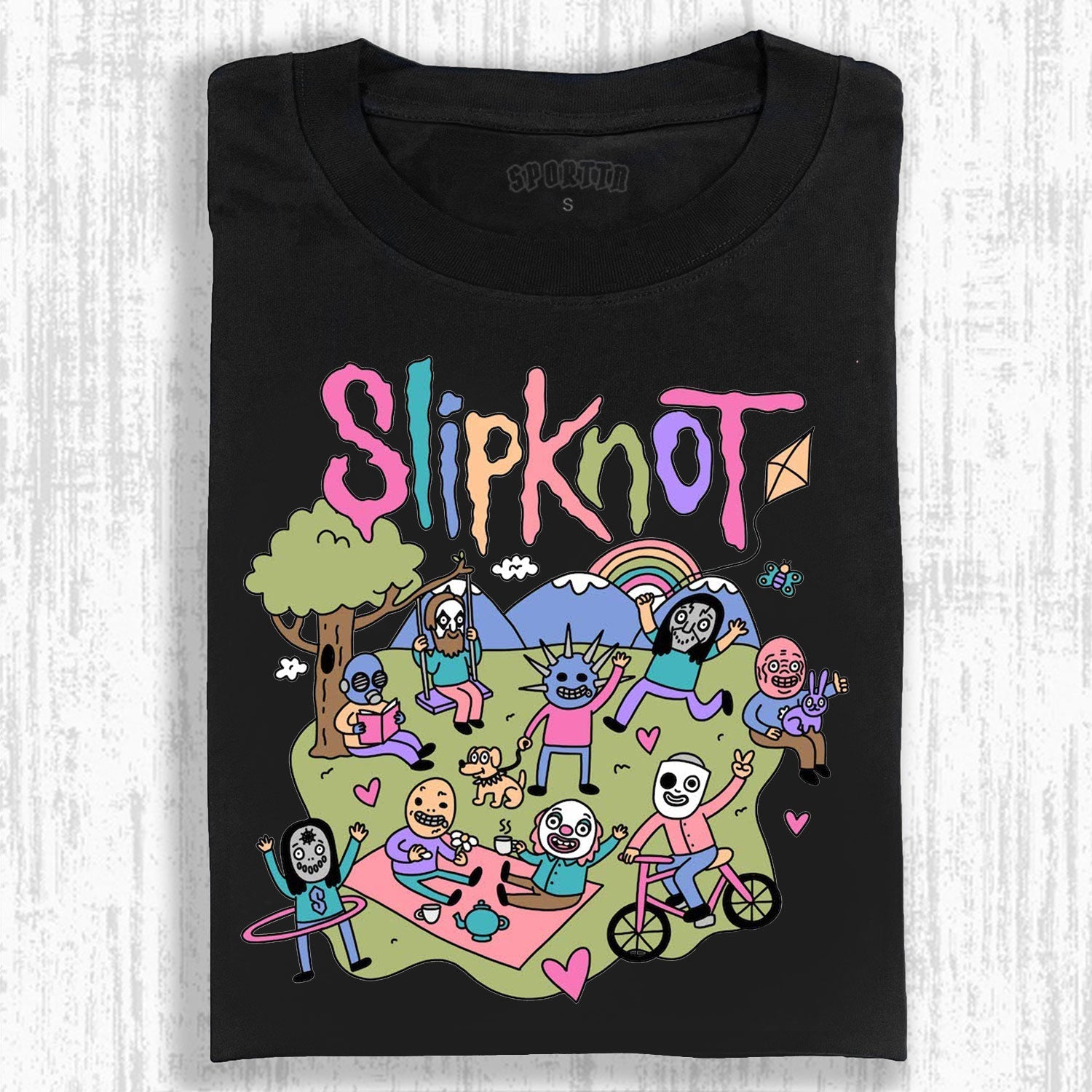 Funny Slipknot Washed Graphic T-Shirt