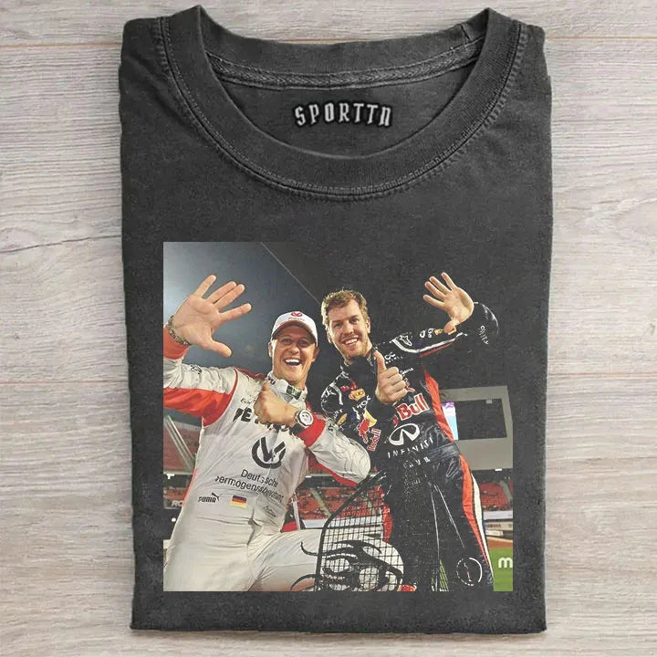 Schumacher & Vettel Two German Legends Classic Retro T-shirt