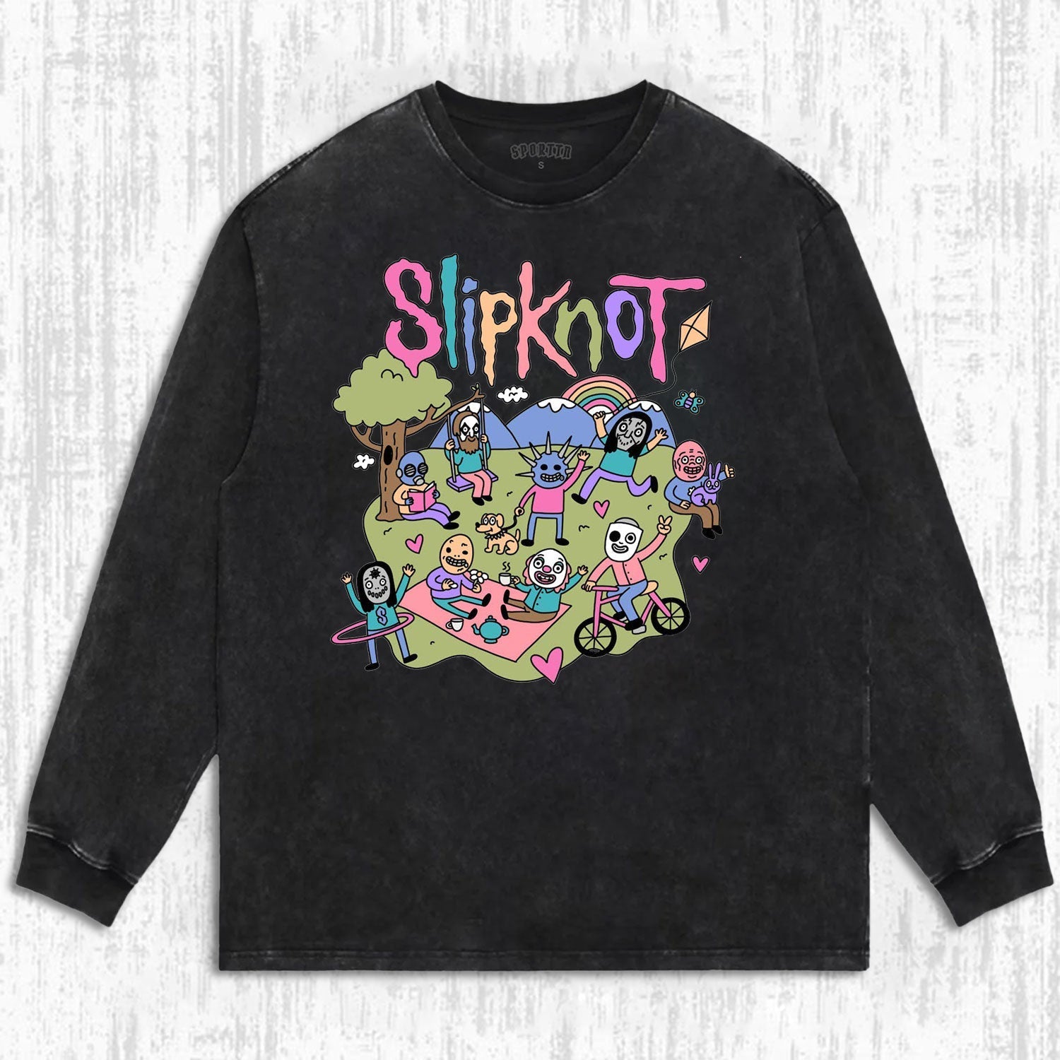 Funny Slipknot Washed Graphic T-Shirt