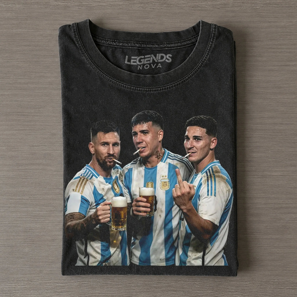 Lionel Messi & Enzo Fernández & Julián Álvarez Argentina Tee