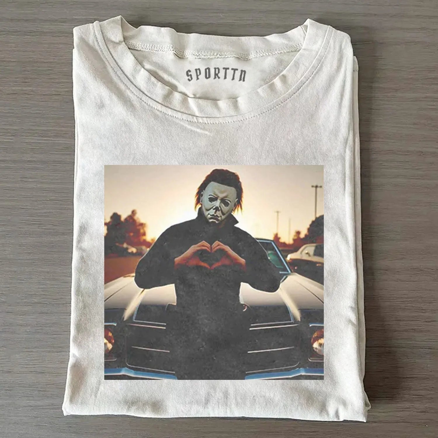 Halloween Michael Myers Heart Vintage Tee