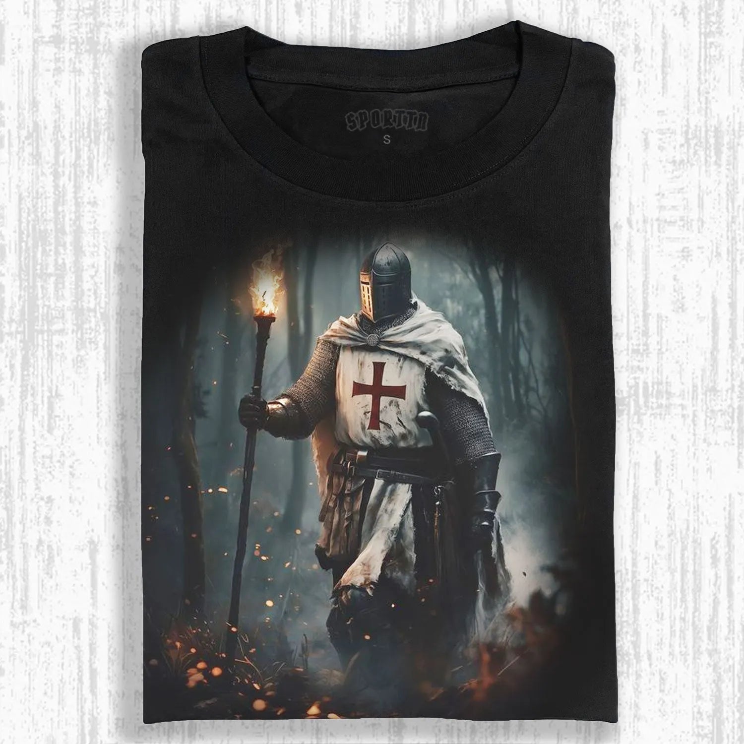 KNIGHTS TEMPLAR - THEMED RETRO T-SHIRT