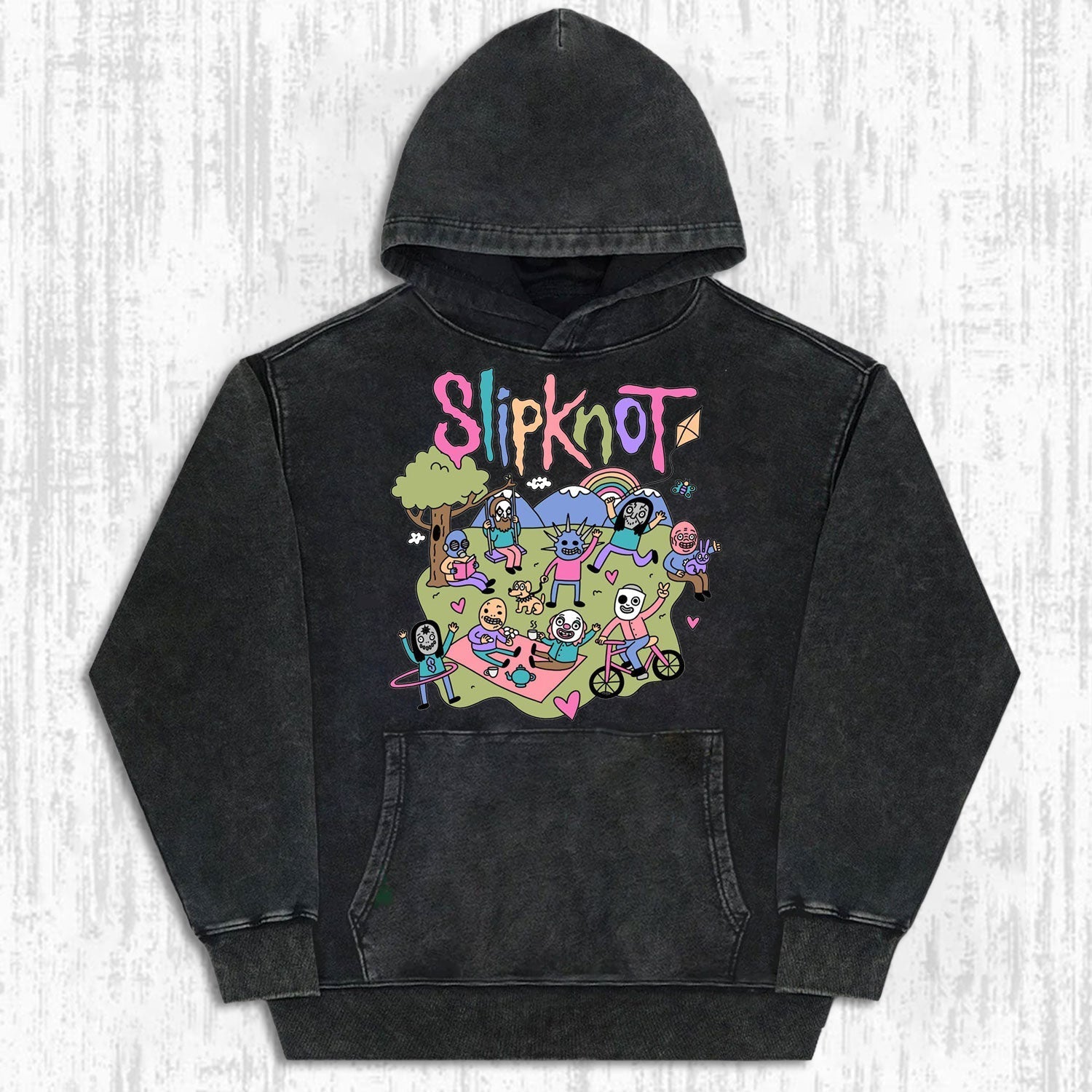 Funny Slipknot Washed Graphic T-Shirt