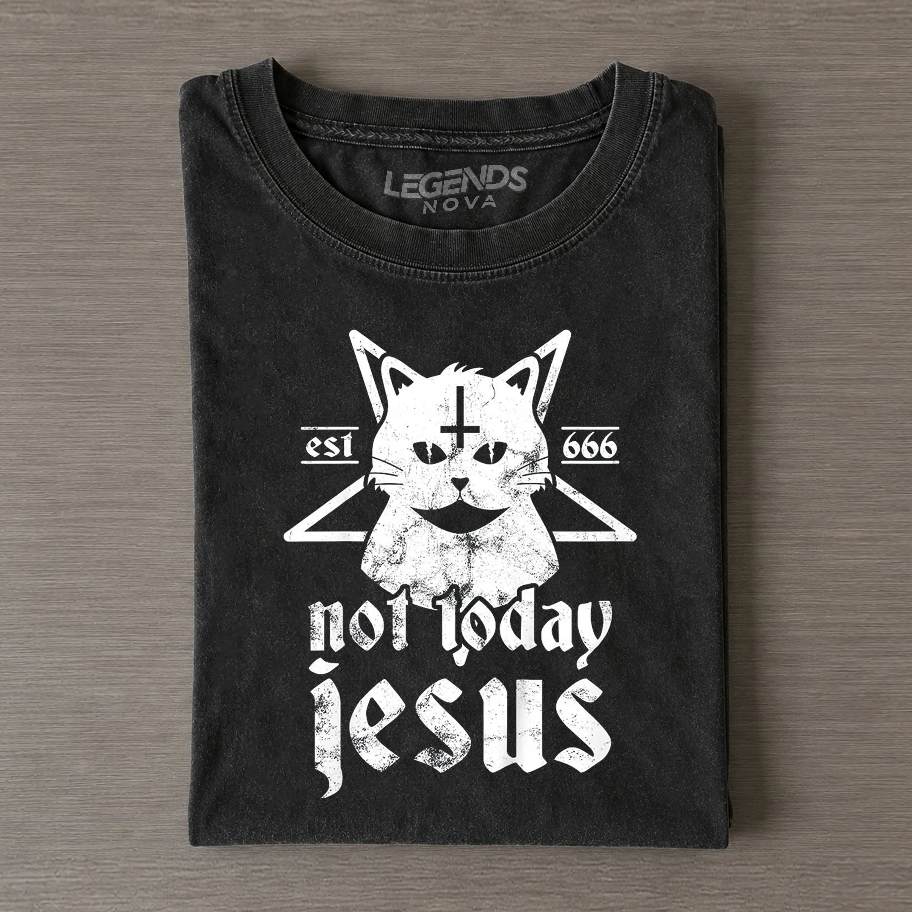 Funny Not Today Jesus Vintage T-shirt