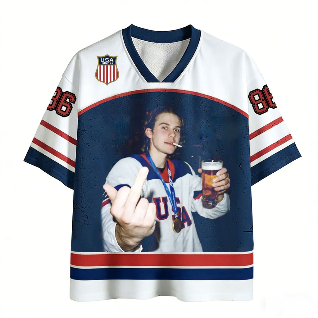 Jack Hughes Champion USA Mesh Jersey