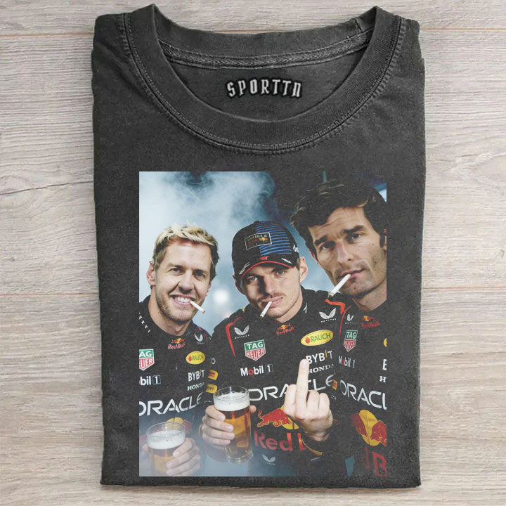 Red Bull Legends, Unruly Era :Sebastian Vettel & Max Verstappen & Mark Webber T-shirt