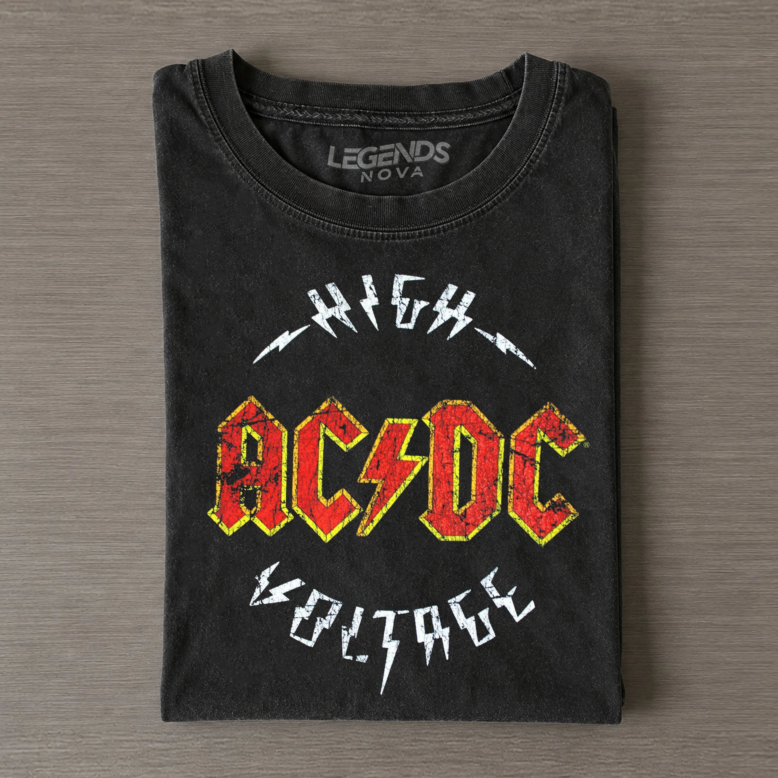Funny ACDC Vintage Rock Band Tee