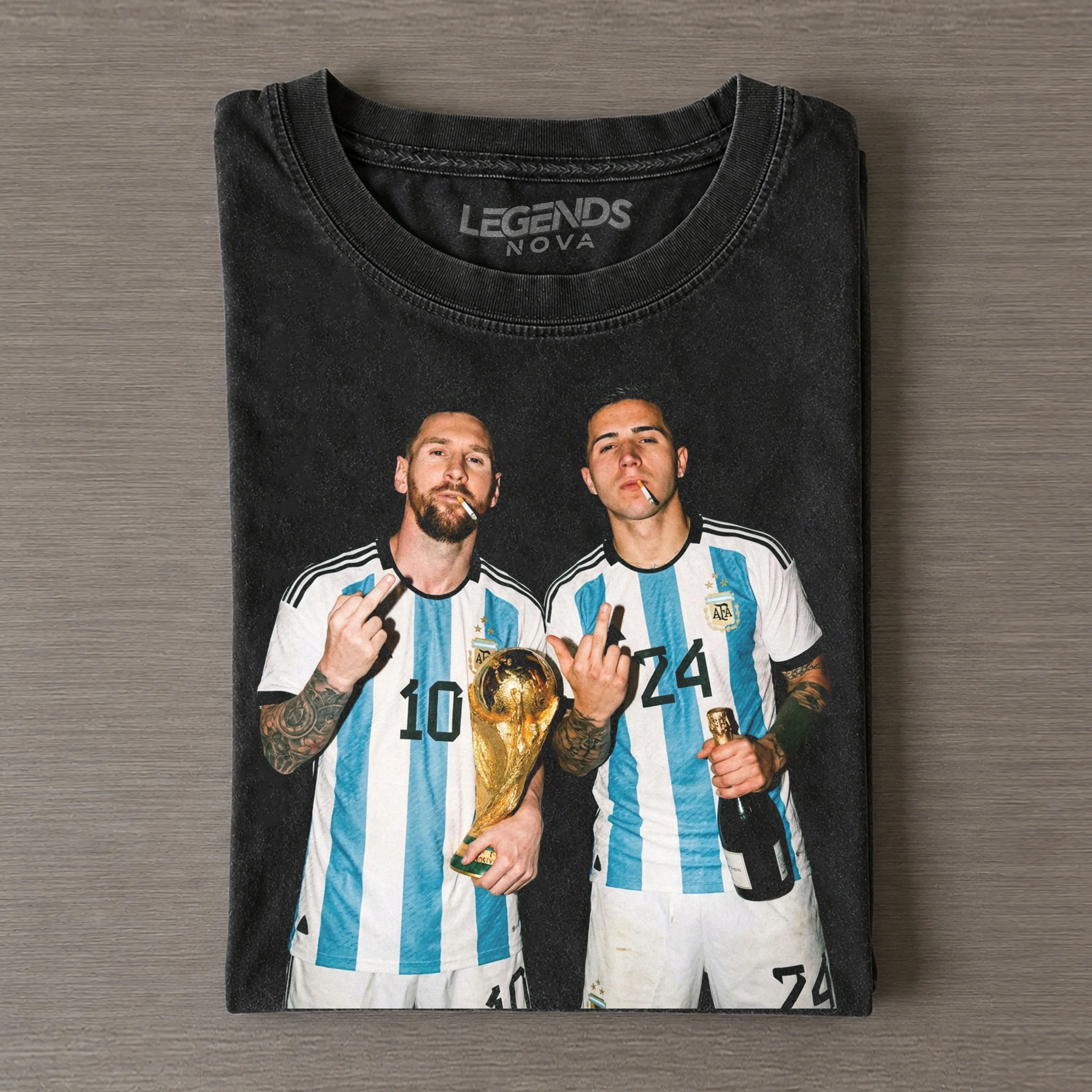 Argentina Messi Enzo funny Vintage Tee