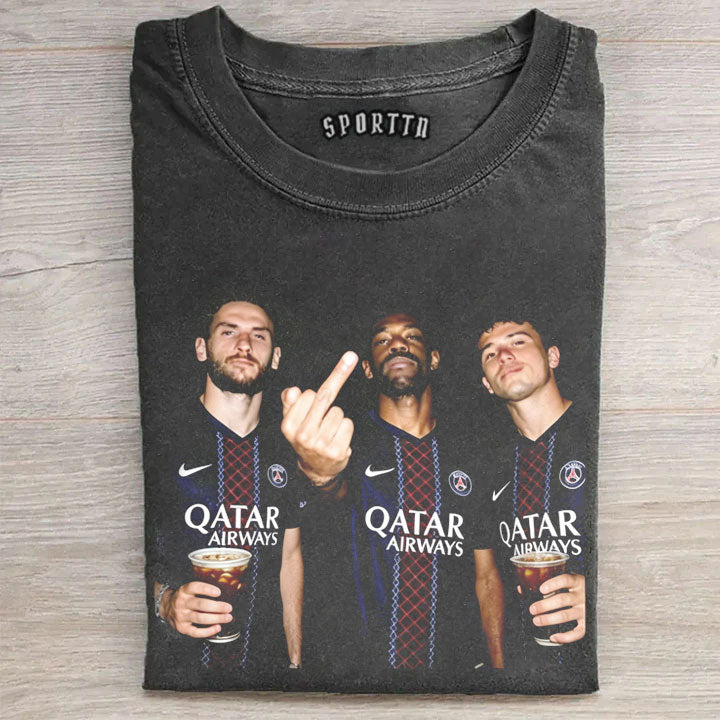 PSG-Khvicha Kvaratskhelia & João Neves & Ousmane Dembélé Tee
