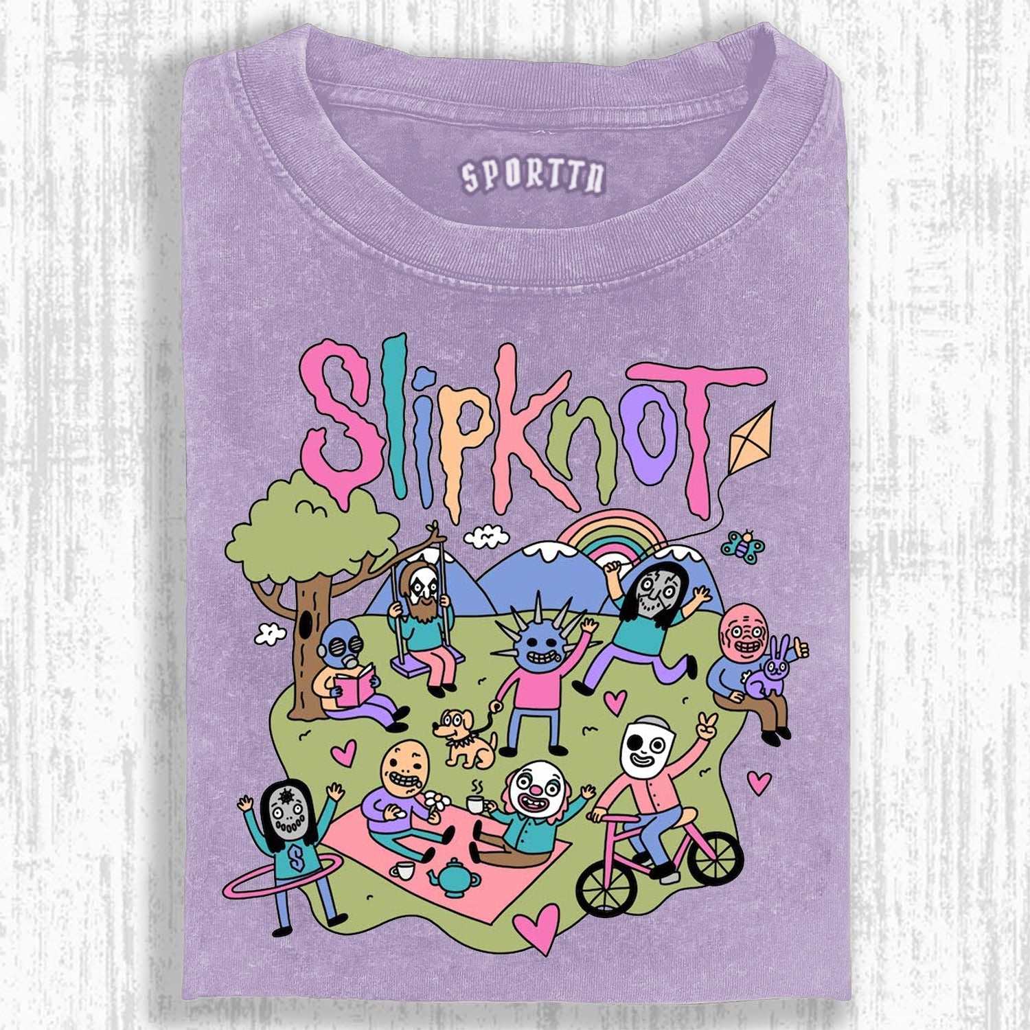 Funny Slipknot Washed Graphic T-Shirt