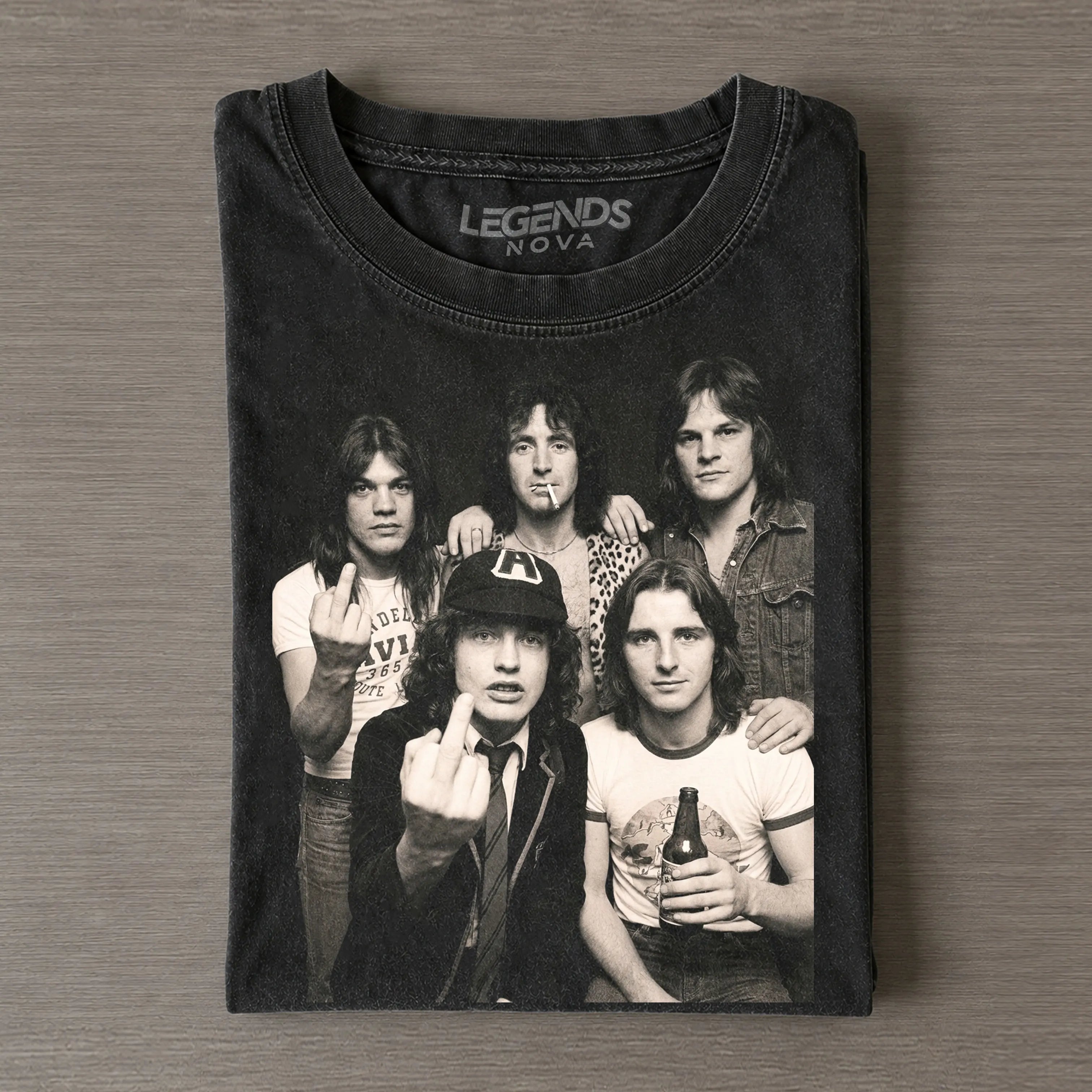 Funny ACDC Vintage Rock Band Tee