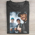 Mercedes Triple Edge :F1 George Russell & Kimi & Lewis Hamilton T-shirt
