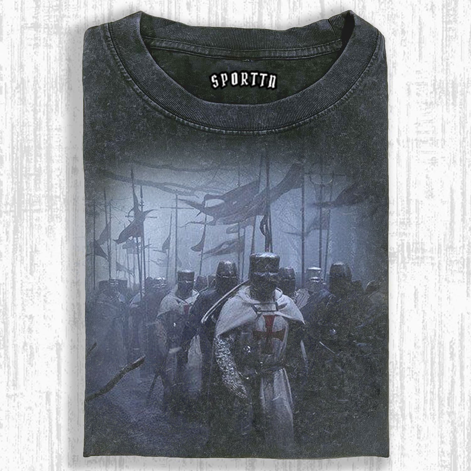 KNIGHTS TEMPLAR - THEMED RETRO T-SHIRT
