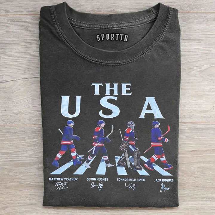 Jack Hughes Hockey Heroes USA Tee