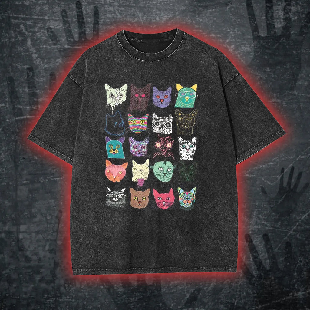 Cat Vintage Washed T-Shirt/Sweatshirt/Hoodie