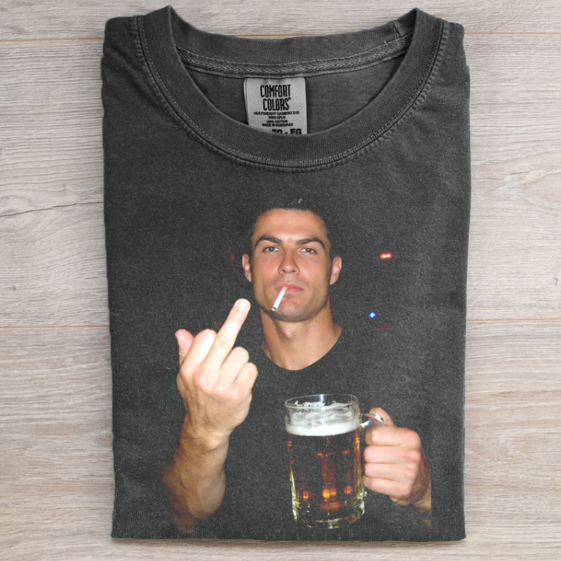 Funny Cristiano Ronaldo Football Star Graphic T-shirt