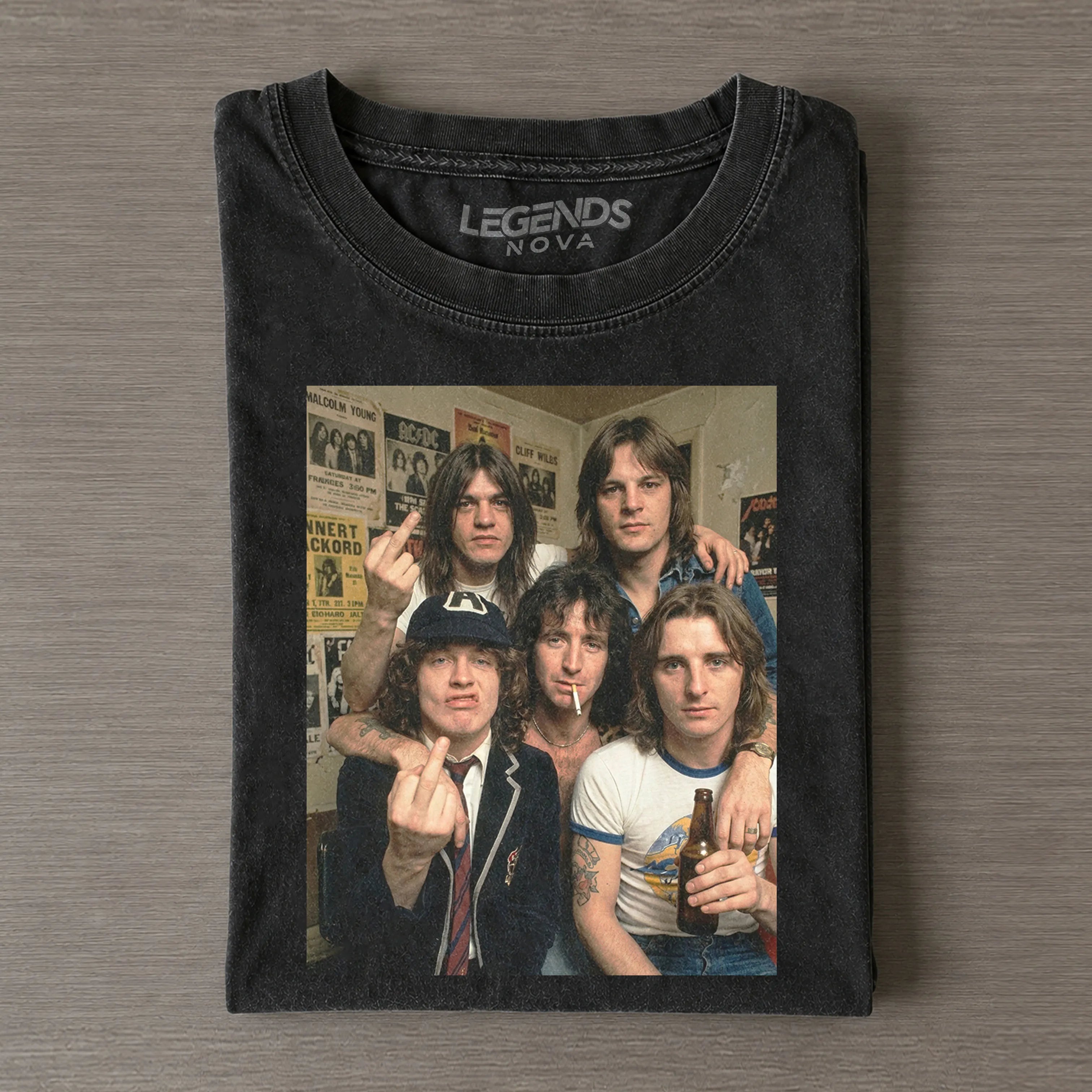 Funny ACDC Vintage Rock Band Tee