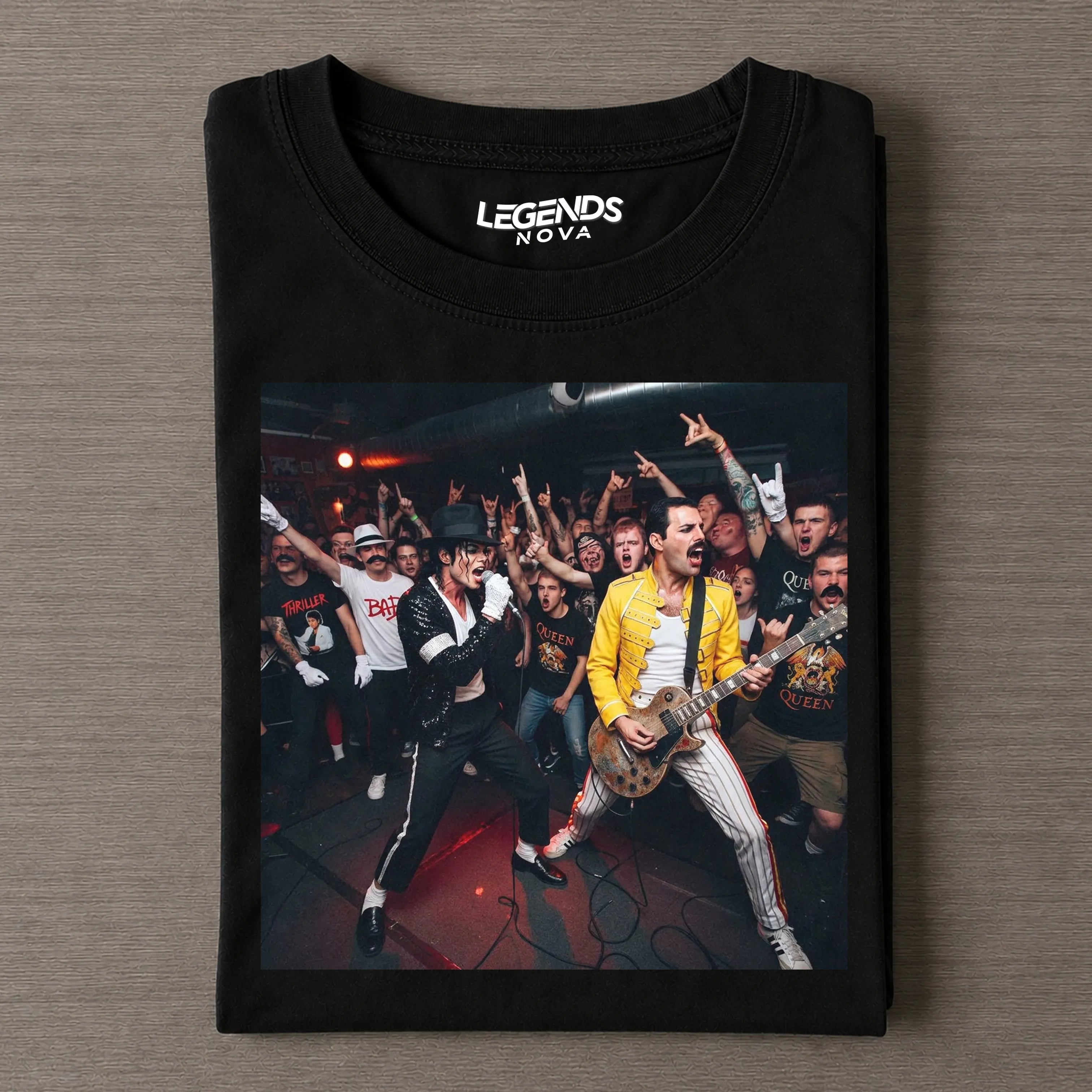 vintage Michael Jackson & Freddie Mercury Tee