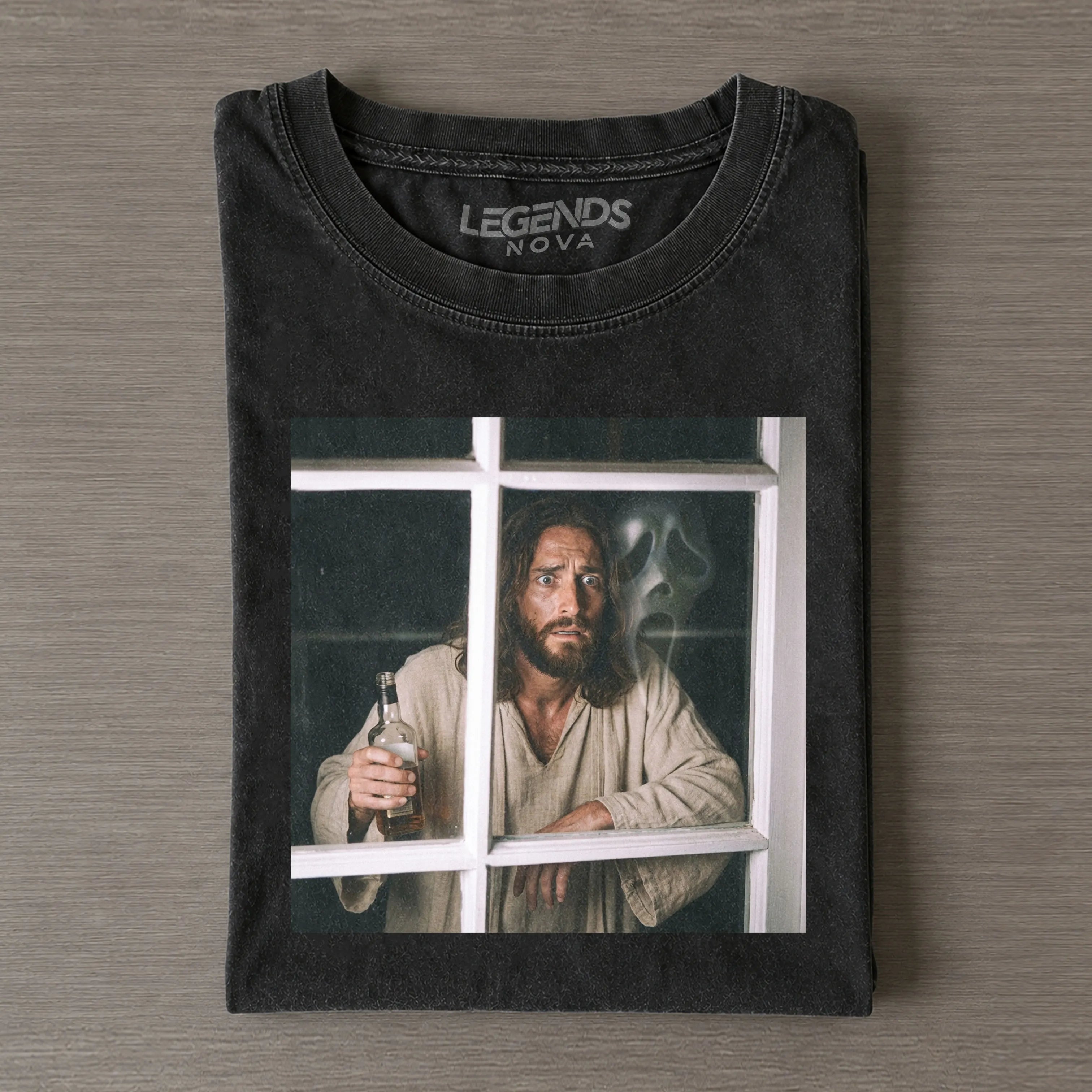 Funny Jesus With Whiskey Scream Horror T-Shirt