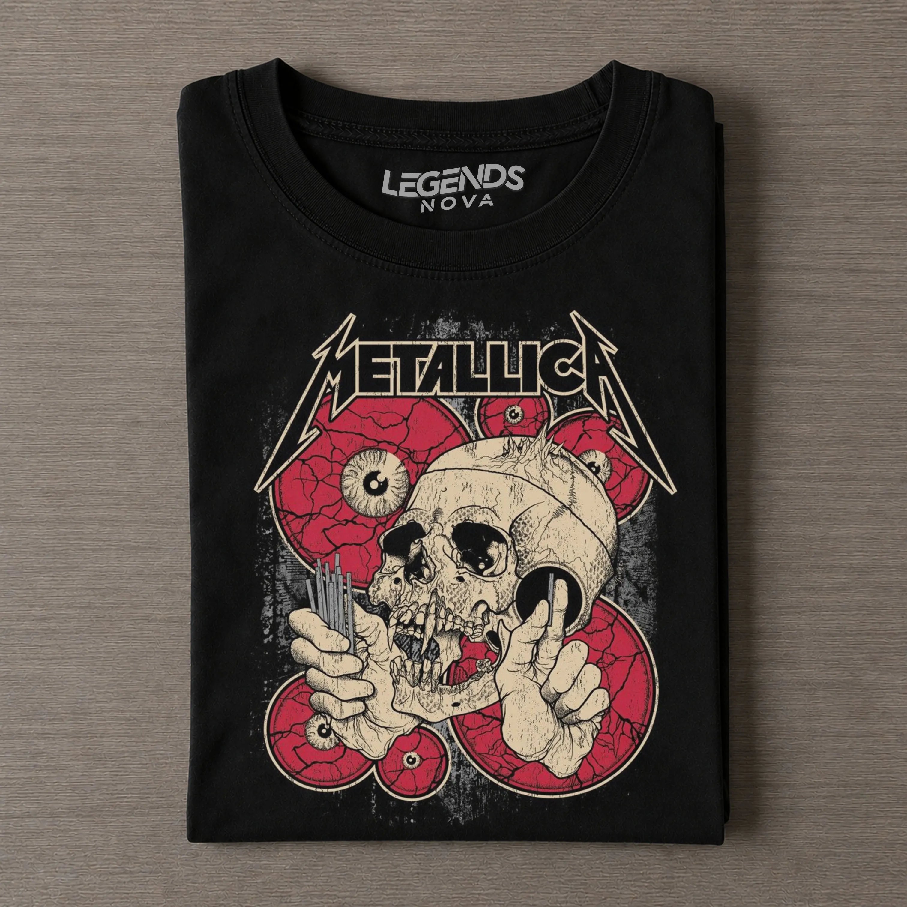 Metallica Vintage Rock Band Graphic T‐Shirt