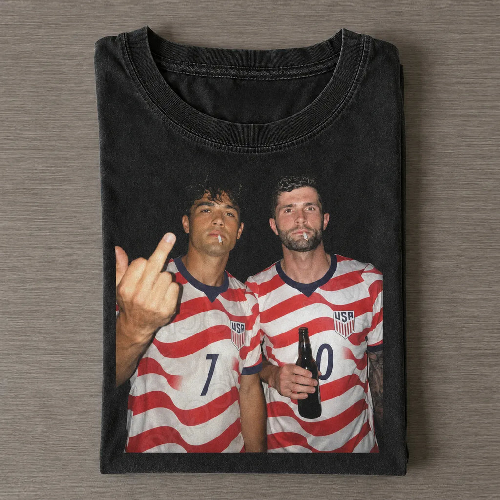 Giovanni Reyna & Christian Pulisic USA Soccer Style Tee 6