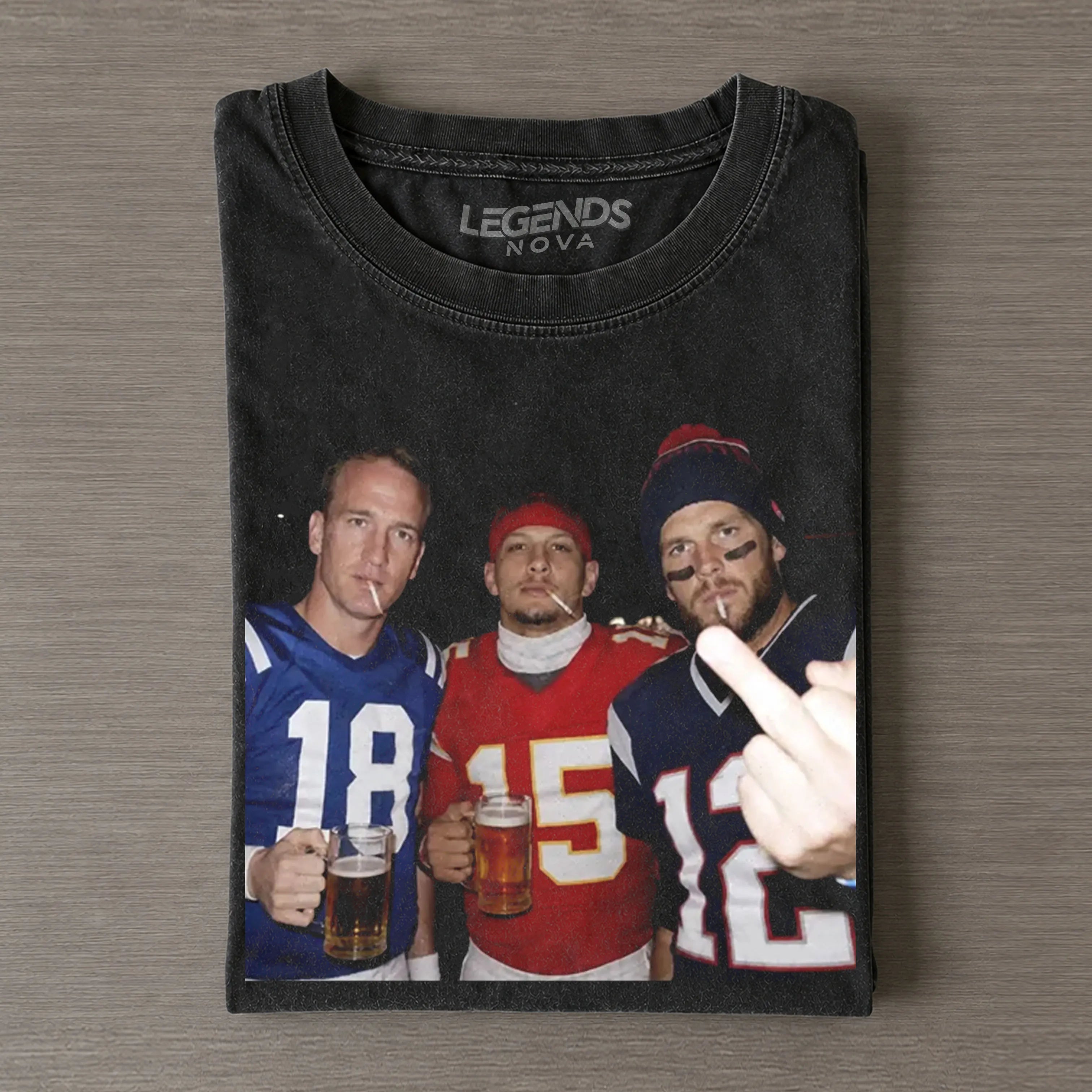 Peyton Manning & Patrick Mahomes & Tom Brady Football T-shirt