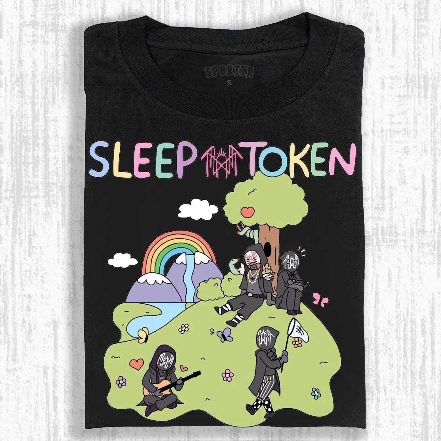 SLEEP TOKEN BAND - THEMED FUN CARTOON T-SHIRT