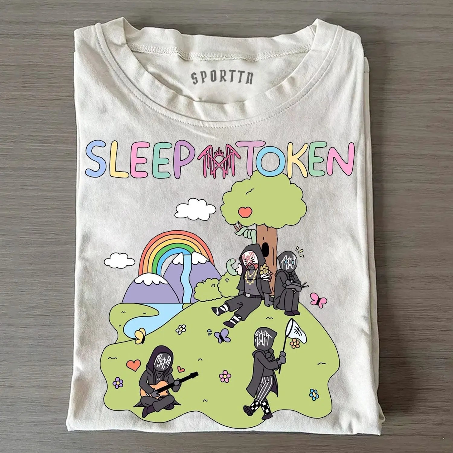 SLEEP TOKEN BAND - THEMED FUN CARTOON T-SHIRT