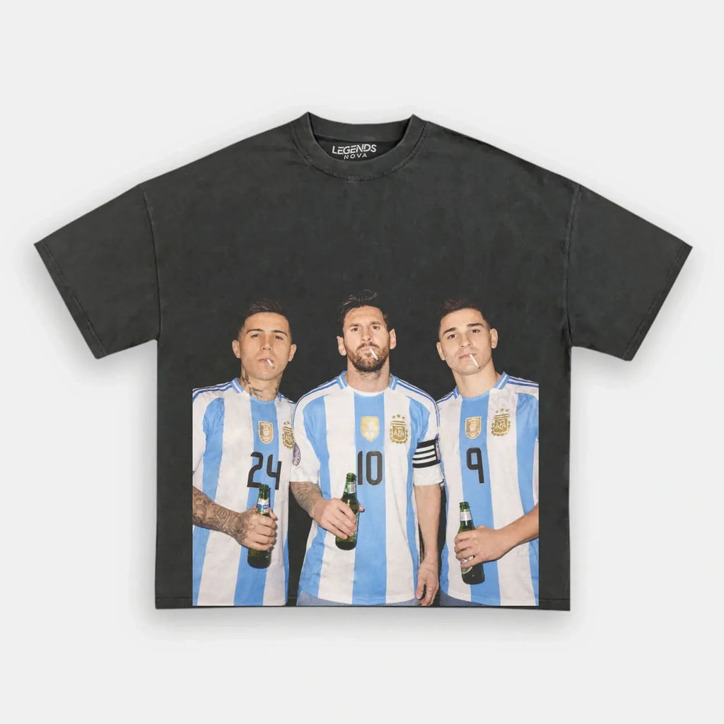Enzo Fernández & Lionel Messi & Julián Álvarez Argentina Tee