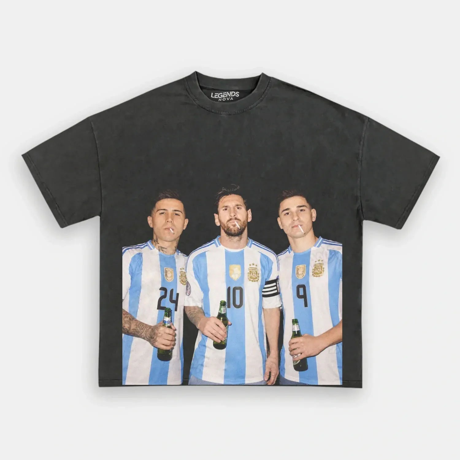 Enzo Fernández & Lionel Messi & Julián Álvarez Argentina Tee