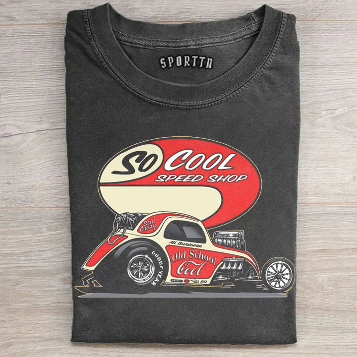 Retro Hot Rod Speed Shop Washed T-Shirt