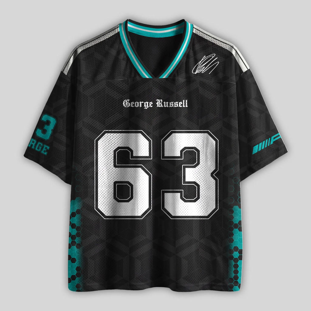 Russell #63 Racing Mesh Football Jersey