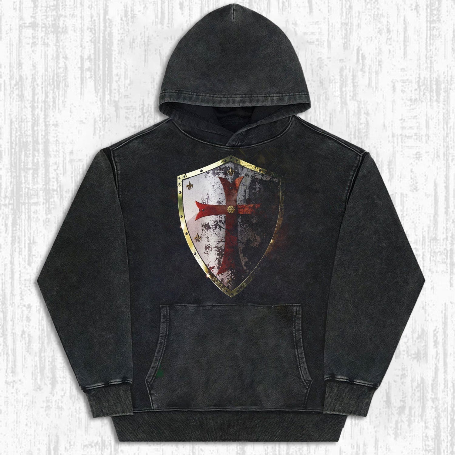 KNIGHTS TEMPLAR CROSS SHIELD VINTAGE T-SHIRT