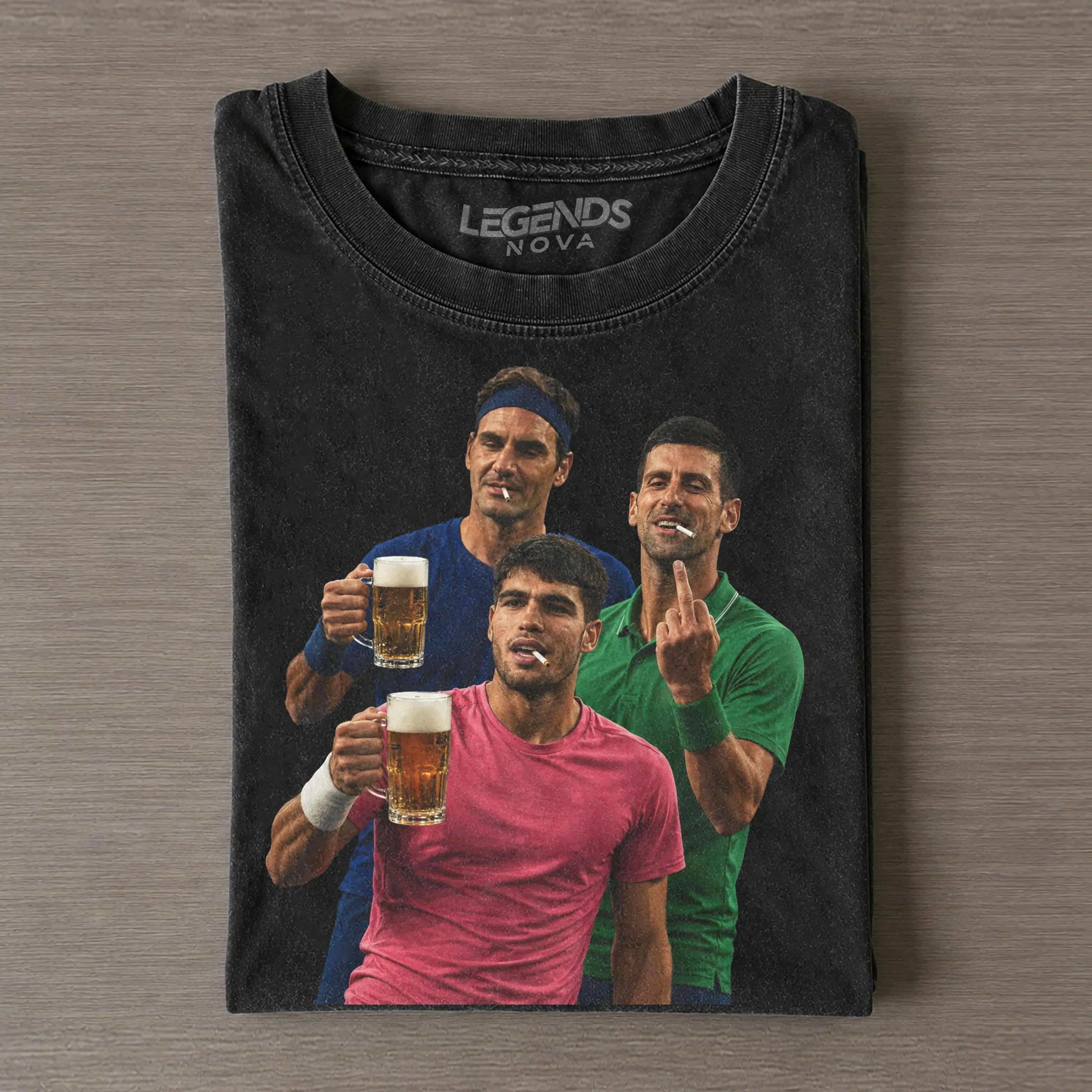 Carlos Alcaraz & Roger Federer & Novak Djokovic 2026 Vintage T-shirt