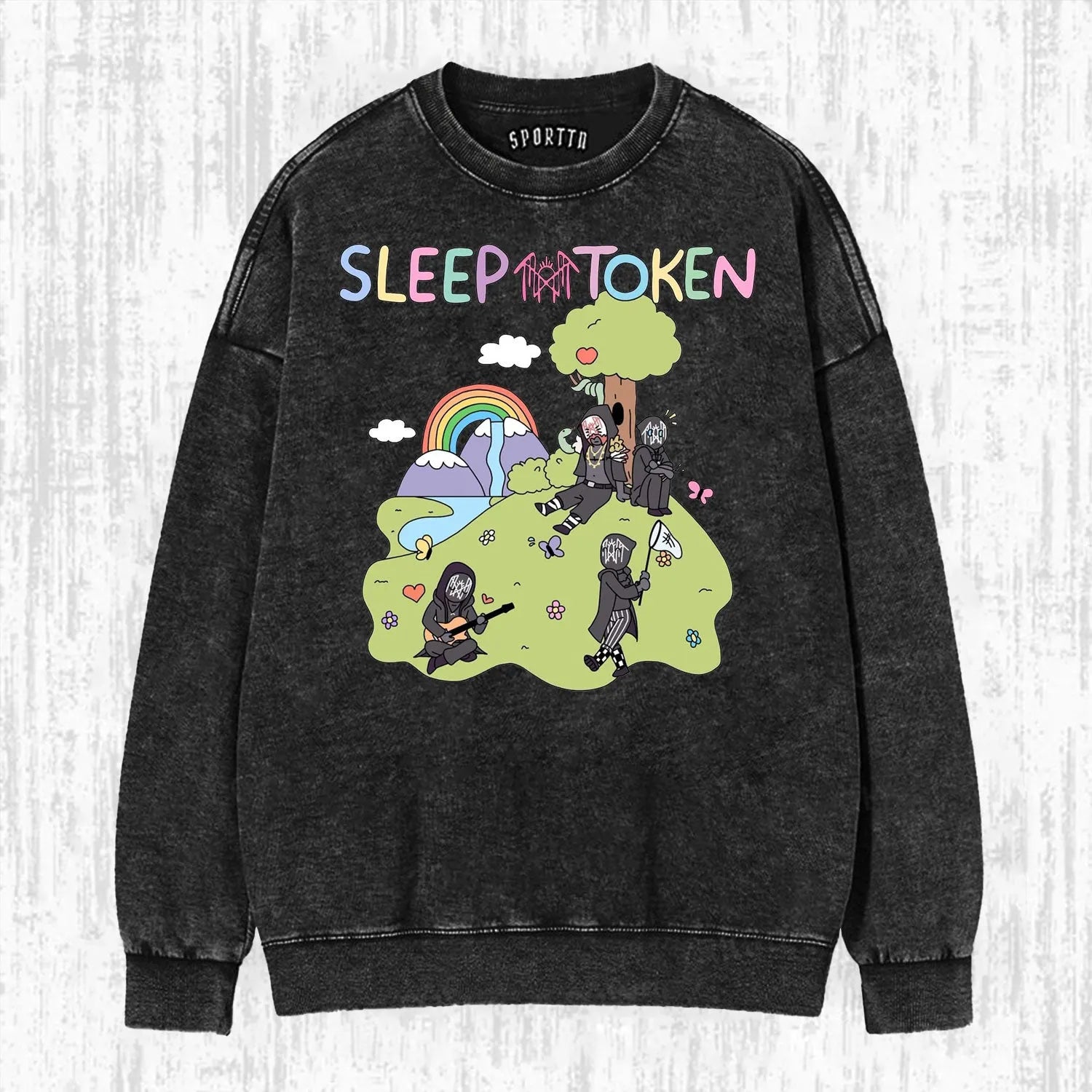 SLEEP TOKEN BAND - THEMED FUN CARTOON T-SHIRT