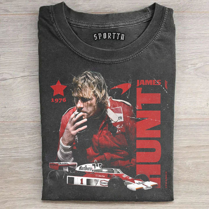 F1 Legend James Hunt 1976 Vintage Cotton T-Shirt