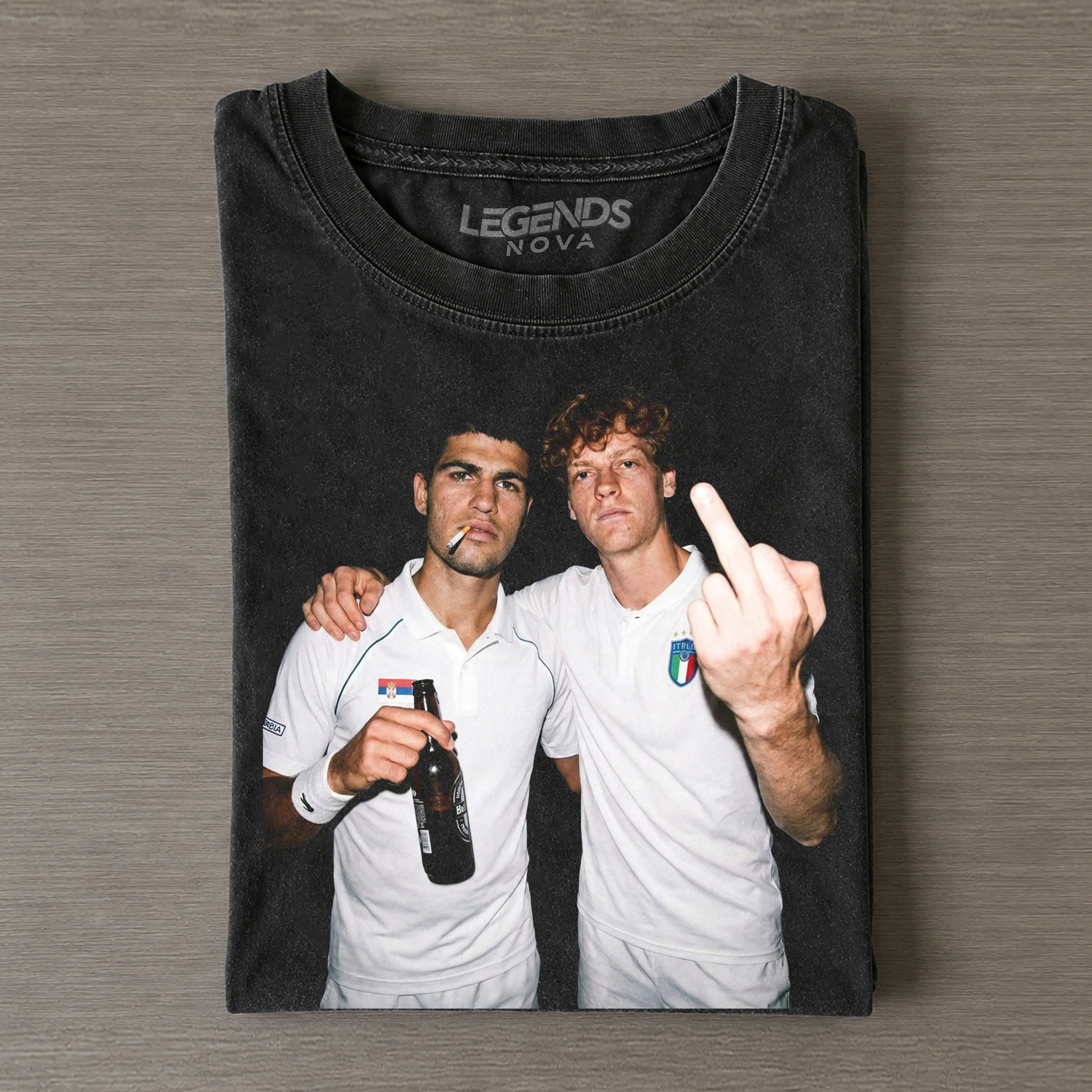 2026 Men's Singles Spain Carlos Alcaraz & Italy Jannik Sinner Tennis T-shirt