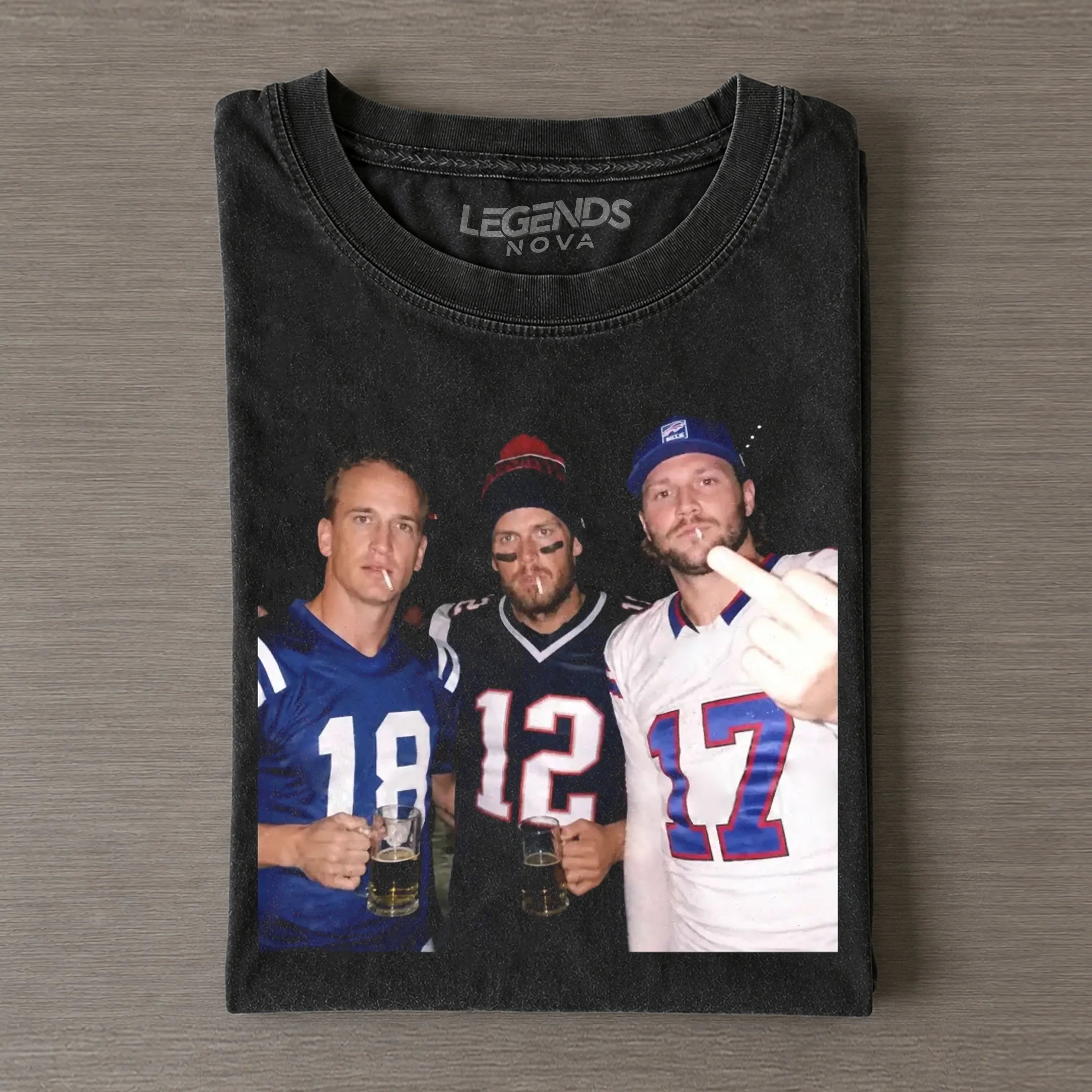 Peyton Manning & Tom Brady & Josh Allen Football T-shirt