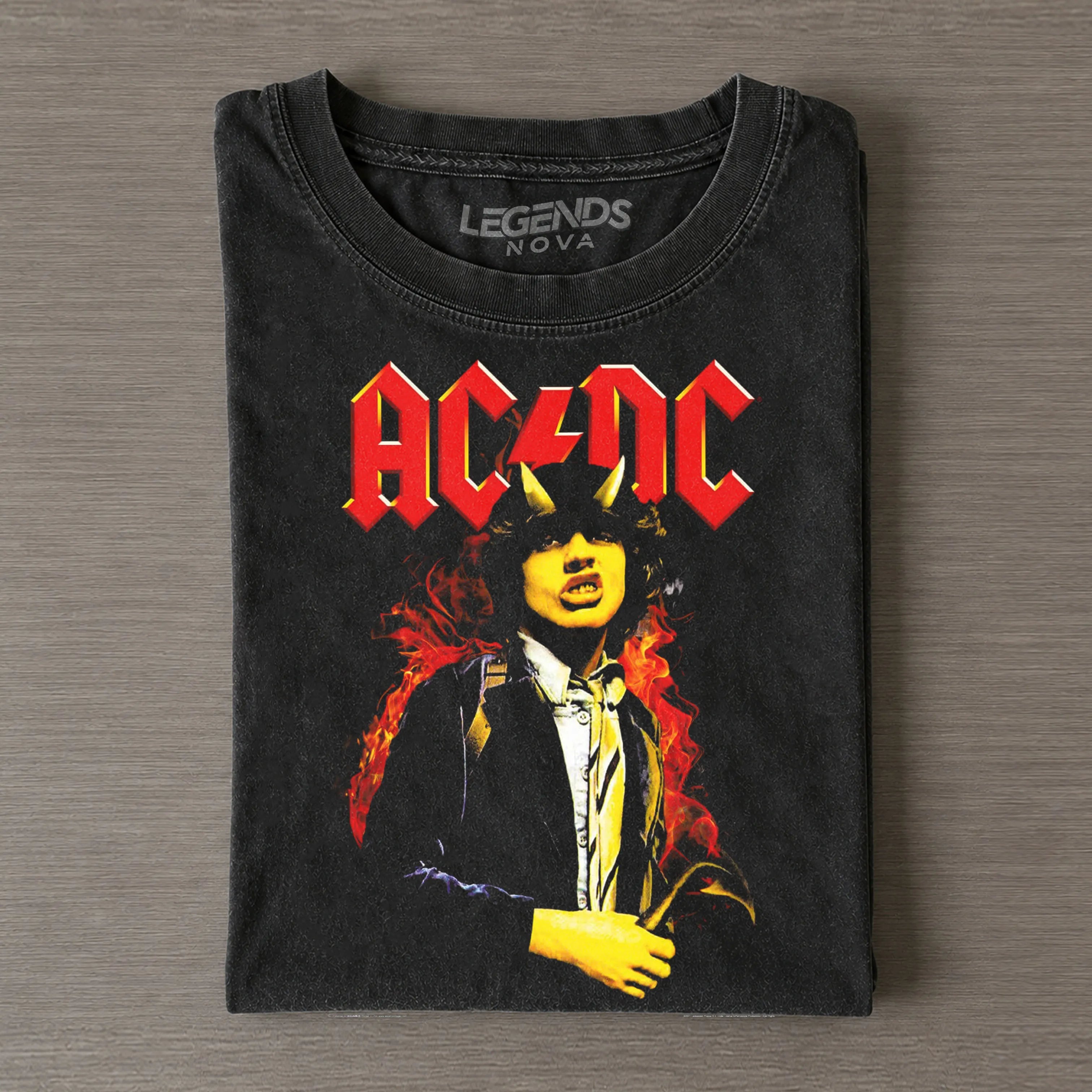 Funny ACDC Vintage Rock Band Tee