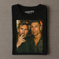 Vintage Messi & Ronaldo Cigar Selfie Two GOATs T-Shirt