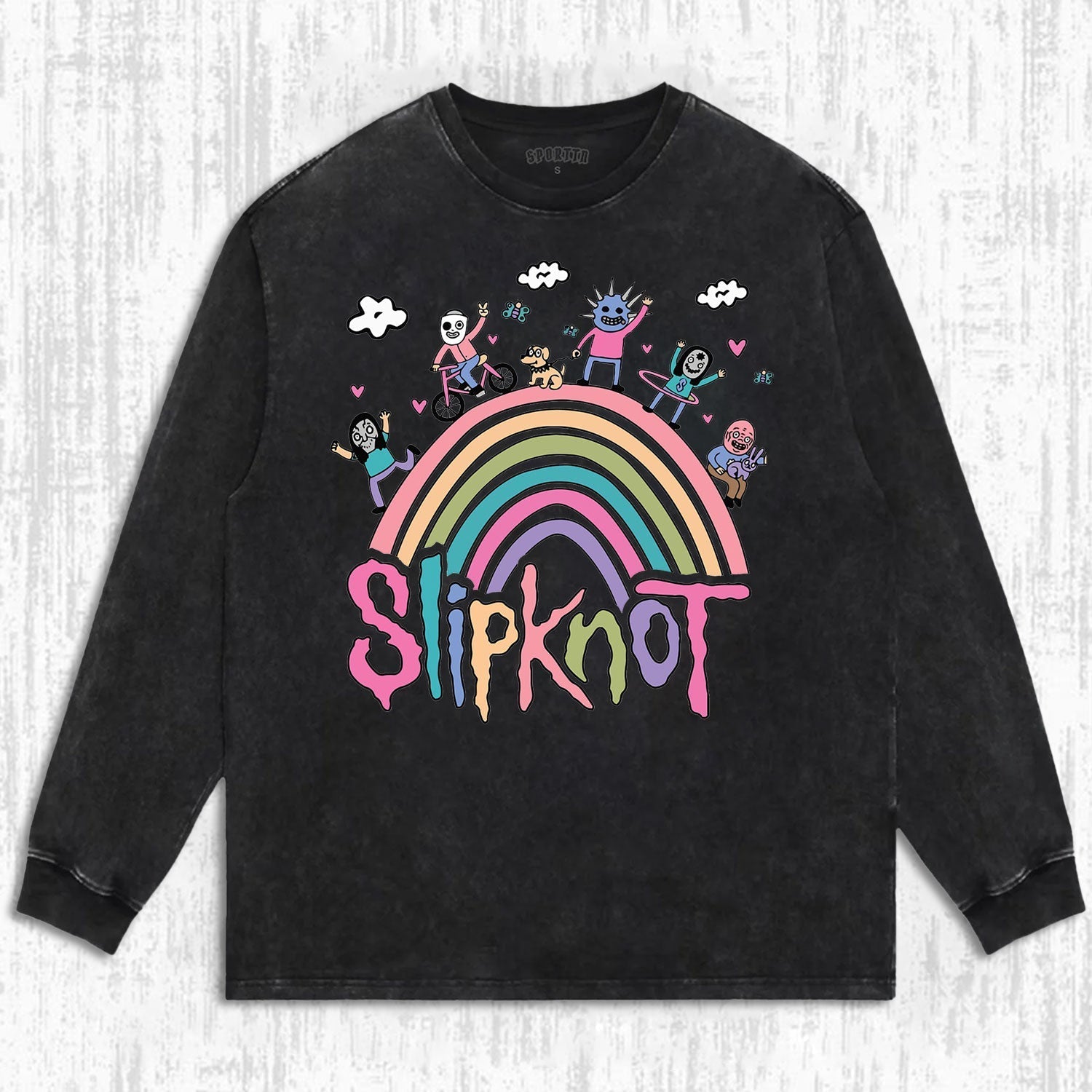 Funny Slipknot Rainbow Washed Graphic T-Shirt