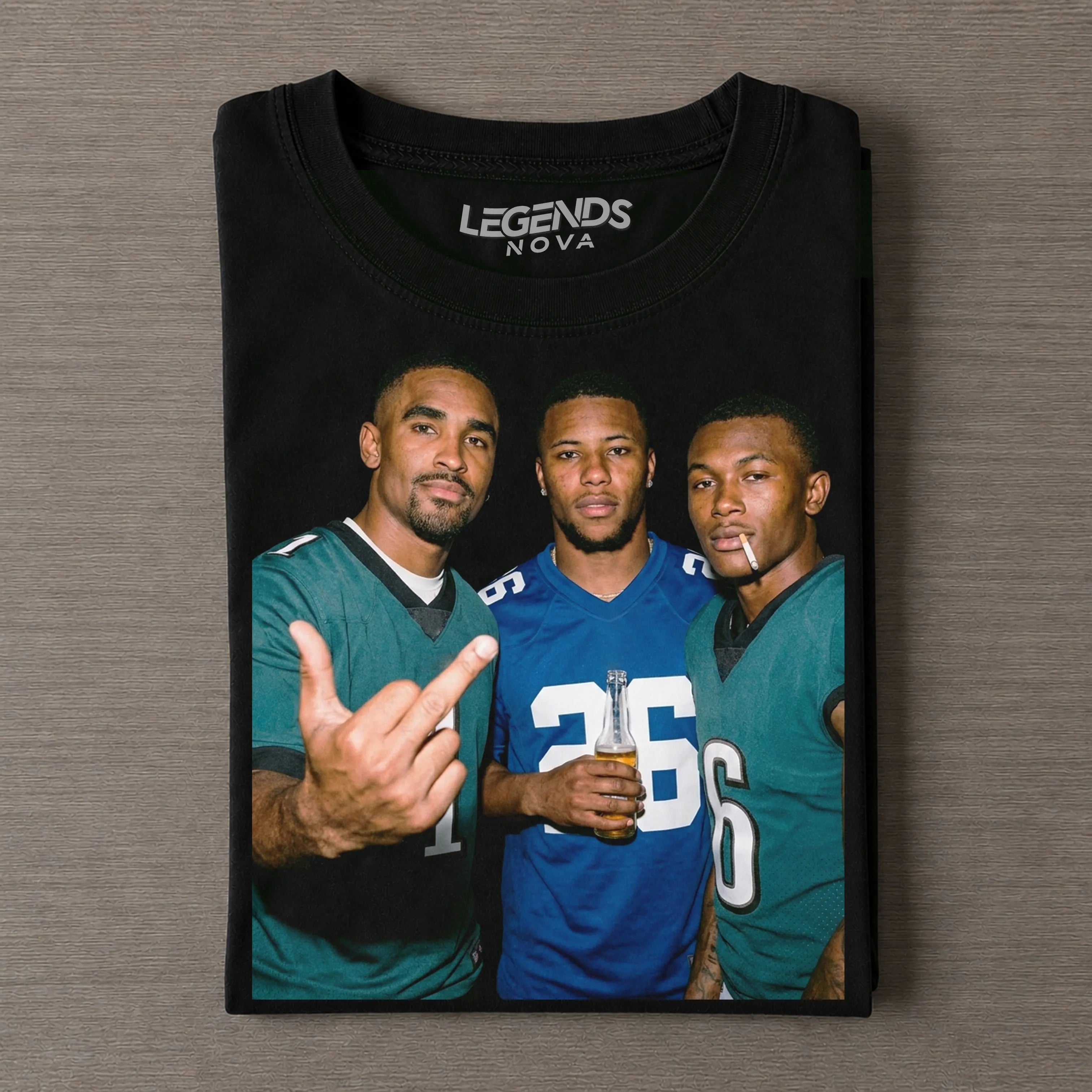 Jalen Hurts & Saquon Barkley & DeVonta Smith Football T-shirt