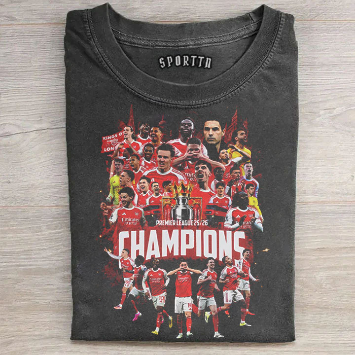 Arsenal Premier League Champions Shirt, Gunners Trophy Graphic Tee