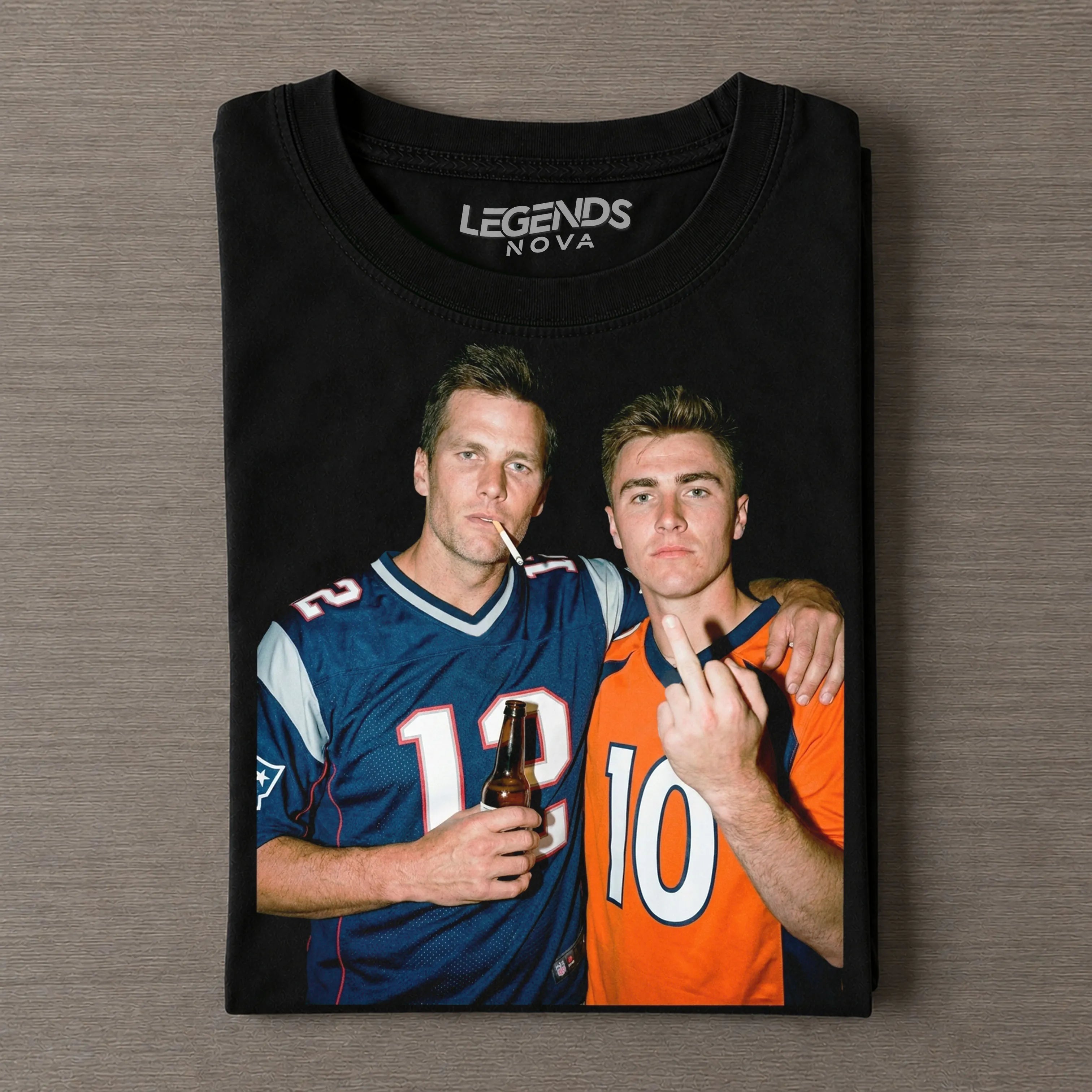 Bo Nix & Tom Brady Football T-shirt