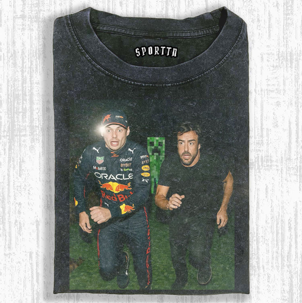 Max Verstappen & Fernando Alonso In Minecraft T-shirt/Sweatshirt/Hoodie
