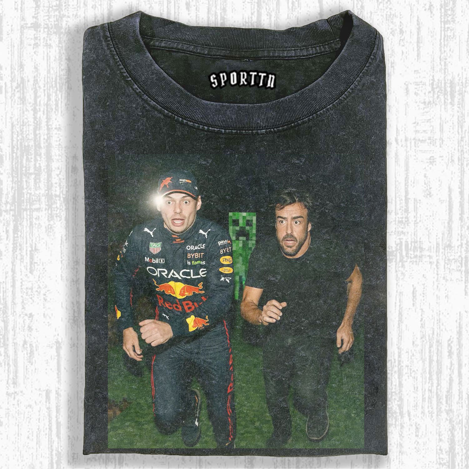 Max Verstappen & Fernando Alonso In Minecraft T-shirt/Sweatshirt/Hoodie