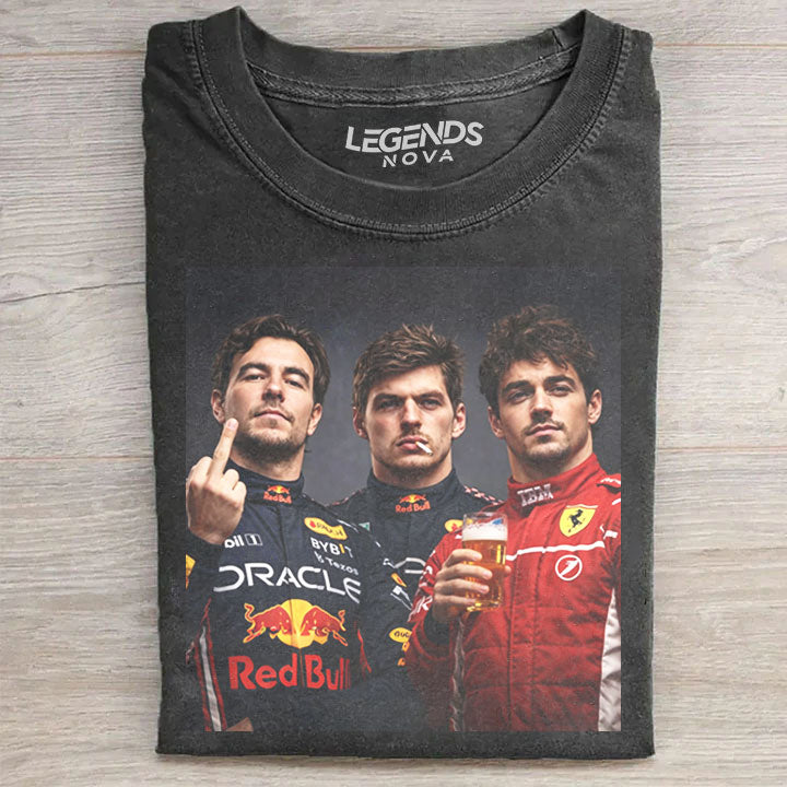 F1 Champions' Rebellious Aesthetic: Checo, Max & Charles